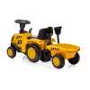 CAT voertuig tractor met aanhanger geel om op te zitten