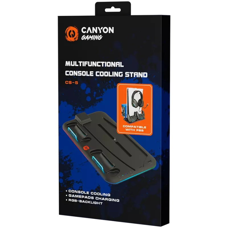 Kühlständer CANYON CS-5 RGB voor PS5 met oplaadfunctie, model CND-CSPS5B