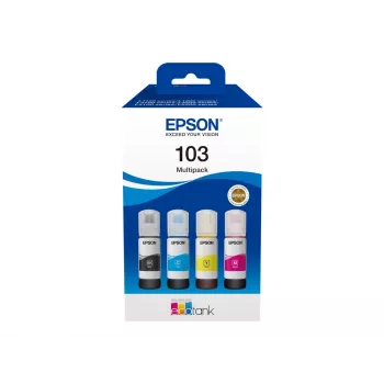 Inktpatronen-set Epson EcoTank 103 — originele 4-kleurenset (zwart, cyaan, magenta, geel), zwart 4500 pag., kleur 7500 pag.