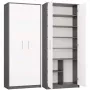 OLIV 2D CLOSED SHELVING UNIT, antraciet/wit SET