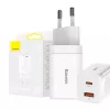 Baseus Super Si Pro snellader USB + USB-C 30W (wit)