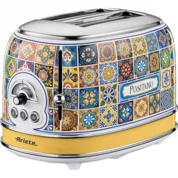 Ariete 155 toaster Positano, 810 W, 2 sneetjes, 6 bruiningsstanden, kruimellade, ontdooifunctie, automatische uitworp, zonder tangen
