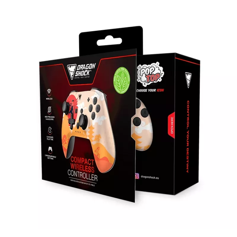 Dragonshock PopTop Compact - gamepad - Nintendo Switch - terug-knop - D-pad - home-knop - reset-knop - draadloos - Bluetooth - USB Type-C (D