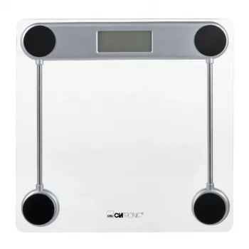 Elektronische personenweegschaal CLATRONIC PW 3368 — max. 150 kg, nauwkeurigheid 100 g, glasplatform