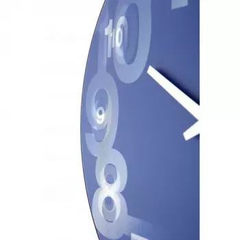 NeXtime klok 3077bl 3D, Ø39,5 cm, wand, blauw/wit