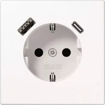Stopcontact Type F Jung LS1520-15CAWW, 16 A, 50/60 Hz, IP20, kunststof behuizing, USB 5 V