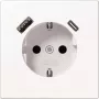Stopcontact type F Jung LS1520-15CAWW, 16 A, 50/60 Hz, IP20, kunststof behuizing, USB 5 V