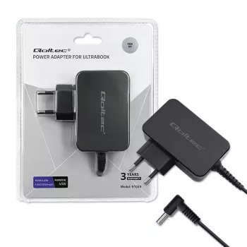 AC-voeding QOLTEC 51033 voor laptops, 45 W, 19,5 V, 2,31 A, 220–240 V, voor binnen, zwart, 1,7 m kabel