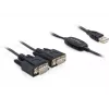 Seriële kabel DeLOCK 2x RS232/USB 2.0 zwart 61886