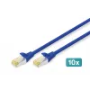 DIGITUS CAT 6A S/FTP patchkabel DK-1644-A-010-B-10, 1 m, blauw, 10 stuks