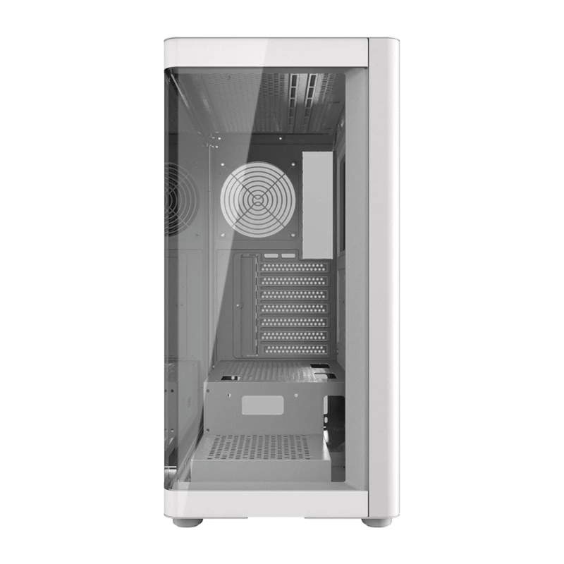 Computerbehuizing DarkFlash DS900G wit — mid-tower, gehard glas, geen ventilatoren