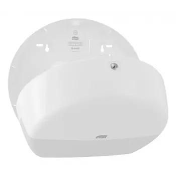 Papieren handdoekdispenser Tork Mini Jumbo Roll 132×345×275 mm, wit, MPN 555000