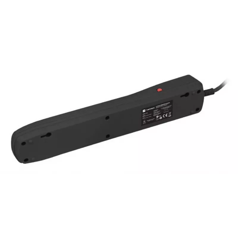 Overspanningsbeveiliging NATEC NSP-1713 zwart 5 AC-stopcontacten 1,5 m