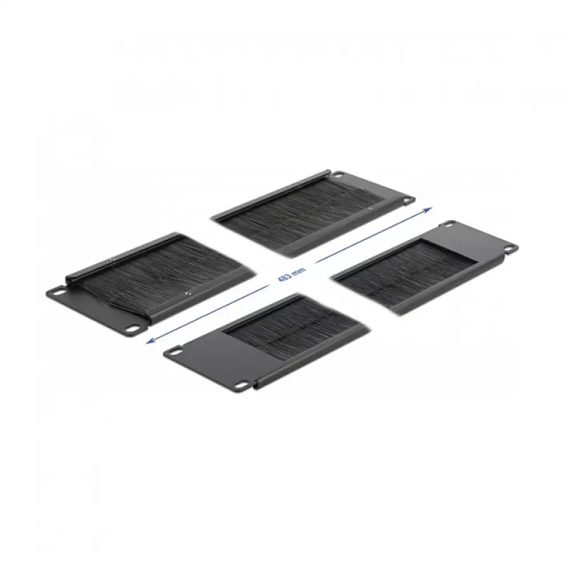 Brush Panel DeLOCK 19 inch kabelmanagement borstenstrip 2U zwart