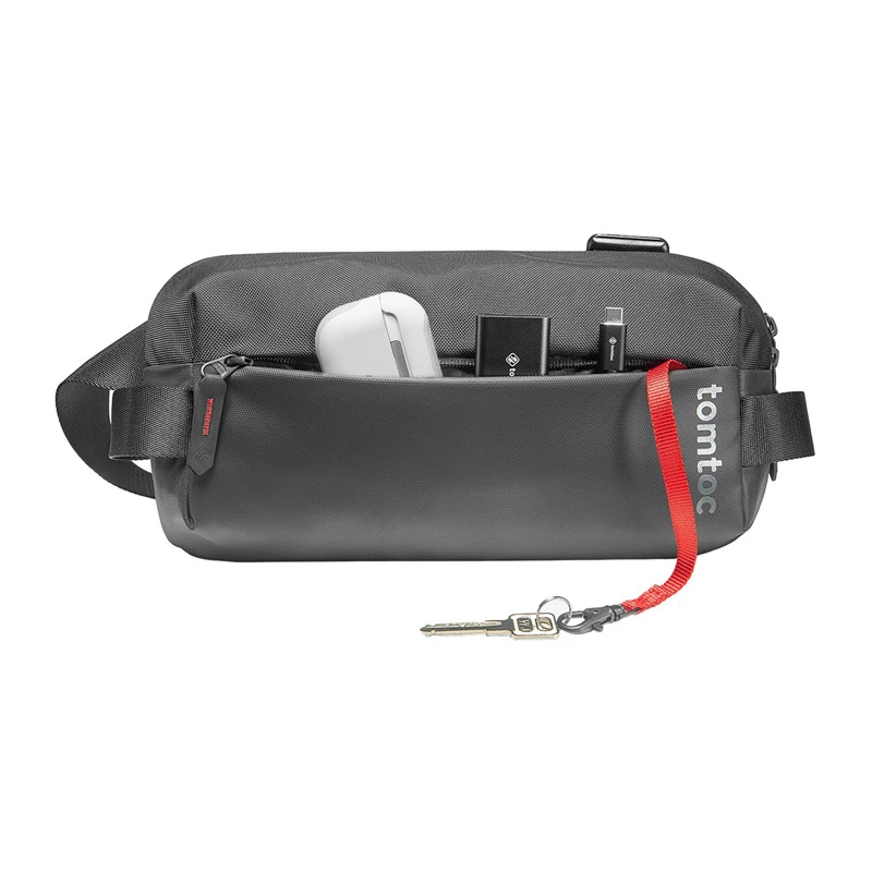 Schoudertas Tomtoc Explorer-T21 S — compacte metgezel voor het nodige, zwart