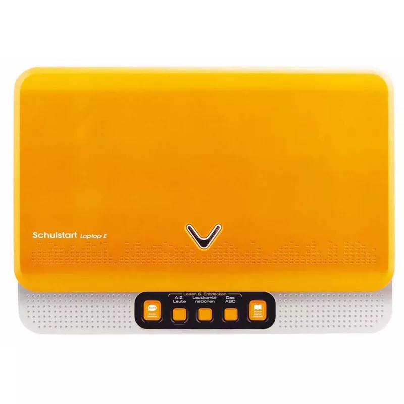 VTech Laptop E leerlaptop voor kinderen met beschermhoes (geel/grijs)