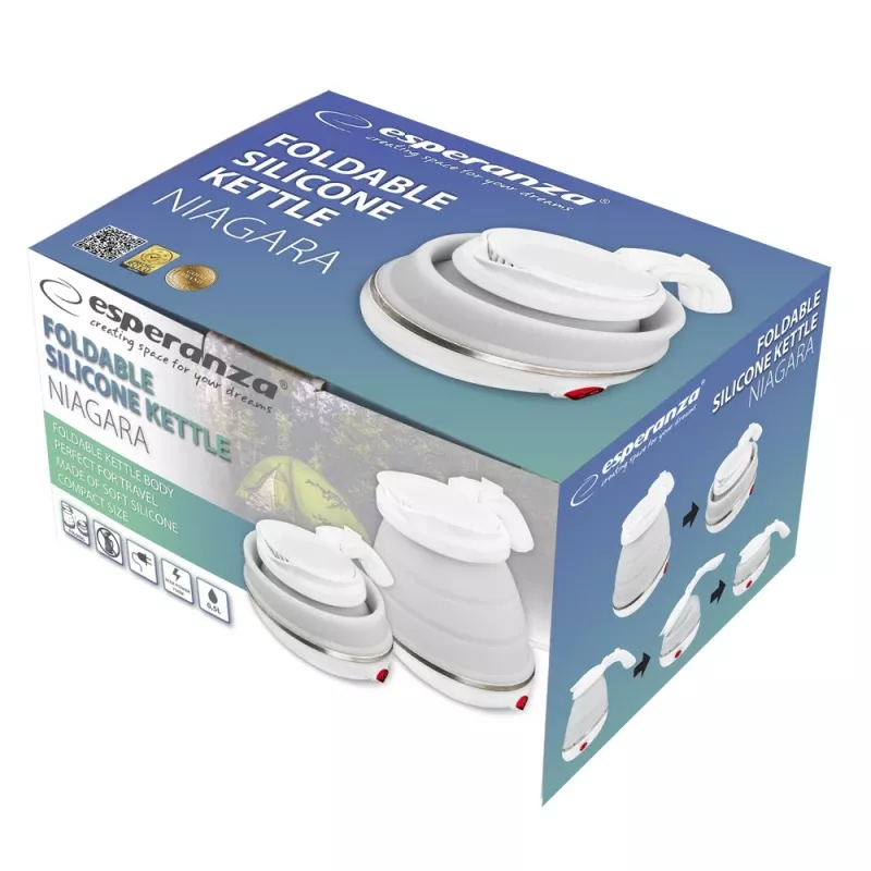 Elektrische waterkoker ESPERANZA EKK023 — 0,5 l, 750 W, wit, rvs en kunststof