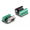DeLOCK 63465 USB 2.0 Type-A naar serieel RS-422/485 adapter, 6-pins klemmenblok, 1,8 m, zwart/transparant