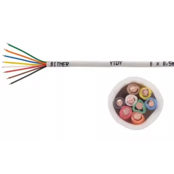 Alarmkabel BITNER YTDY 8x0,5 100 m — 8 aders, 0,5 mm², PVC-mantel