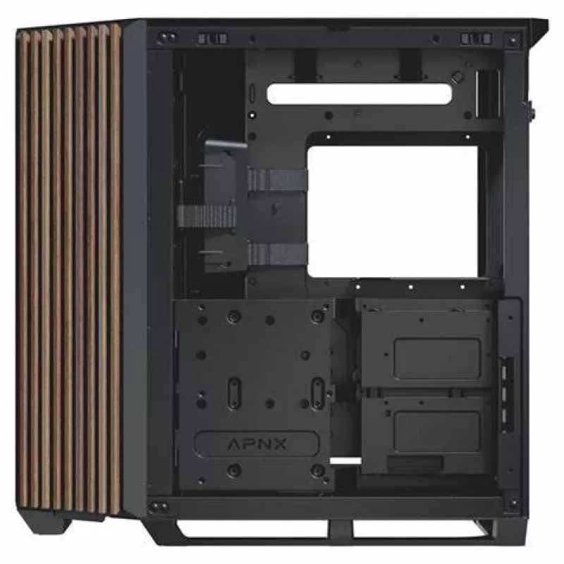 APNX V1-W-BK-v1 Midi-Tower zwart, hout