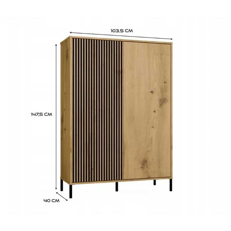 KAMARO 2DD smalle/GŁ eiken ARTISAN DISPLAY CABINET