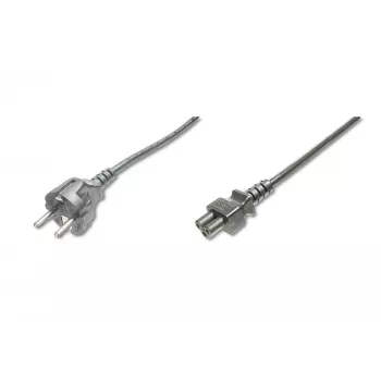 Assmann stroomkabel, Schuko - C5, stekker/bus, 1,8m, H05VV-F3G 0,75 mm², zwart (AK-440103-018-S)