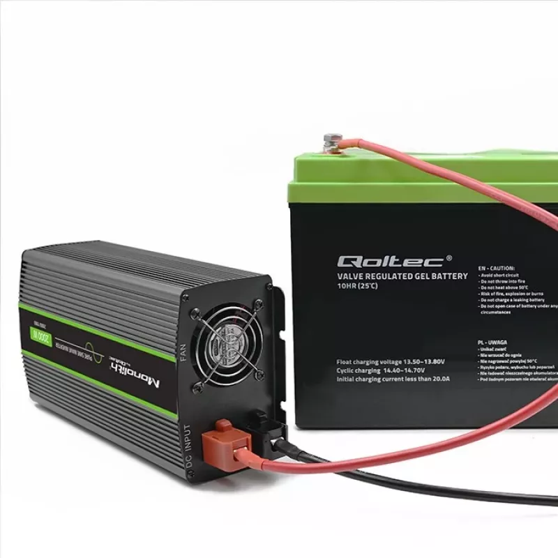 Qoltec Monolith 51934 auto-omvormer, 2000 W, zwart