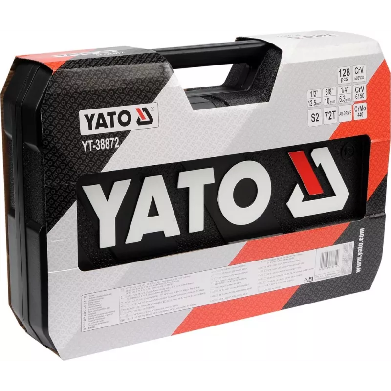 YATO SCHROEVEN- EN DOPSLEUTELSET 1/4, 3/8, 1/2 128-delig 38872