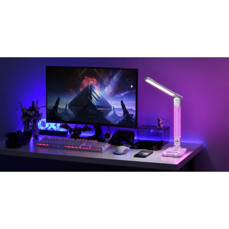 Tafellamp Hawk HW-LAMP04 wit LED verstelbaar, wit oppervlak, verstelbare kop en arm