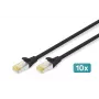 DIGITUS CAT 6A S/FTP patchkabel DK-1644-A-020-BL-10, 2 m, zwart, 10 stuks
