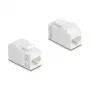 Delock 90719 Keystone-modulekoppeling RJ45 female naar RJ45 female, Cat.6A UTP, wit