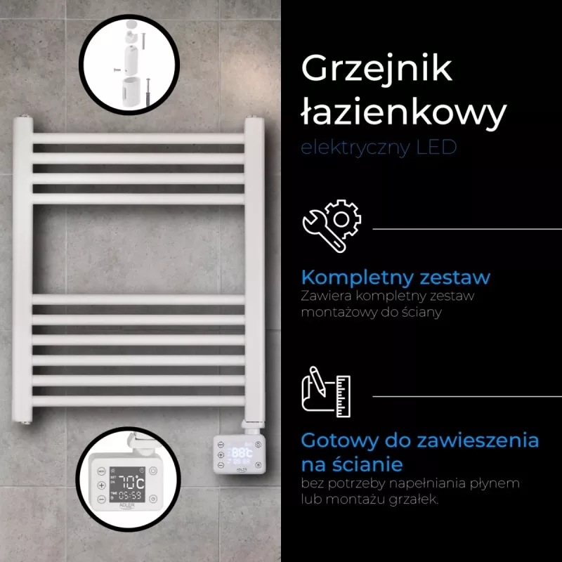 LED elektrische badkamerradiator | AD 7823 | radiator | 400 W | wit | IP24