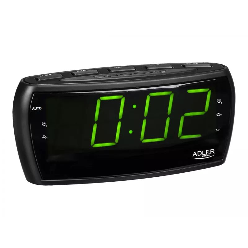 Wekkerradio Adler AD 1121 — wekkerradio, FM/AM-tuner, LED-display, batterijback-up, zwart