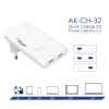 Akyga AK-CH-32 platte GaN-USB-C-oplader 65 W, 2 x USB-C PD, wit