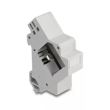 Snap-in Keystone-houder voor DIN-rail DELOCK 67043 — kunststof, geaard, 60×88,2×21,5 mm, grijs