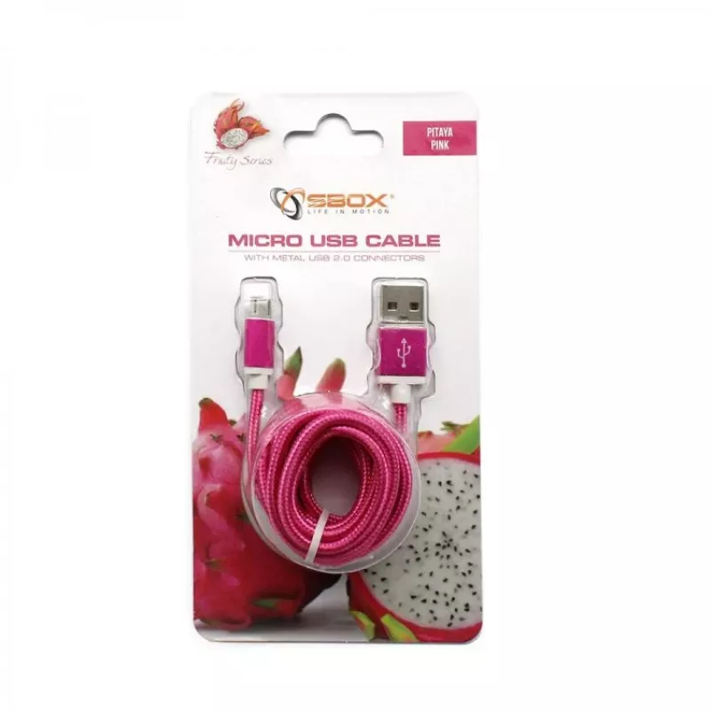Sbox USB->Micro USB M/M 1,5m USB-10315P Pitaya roze
