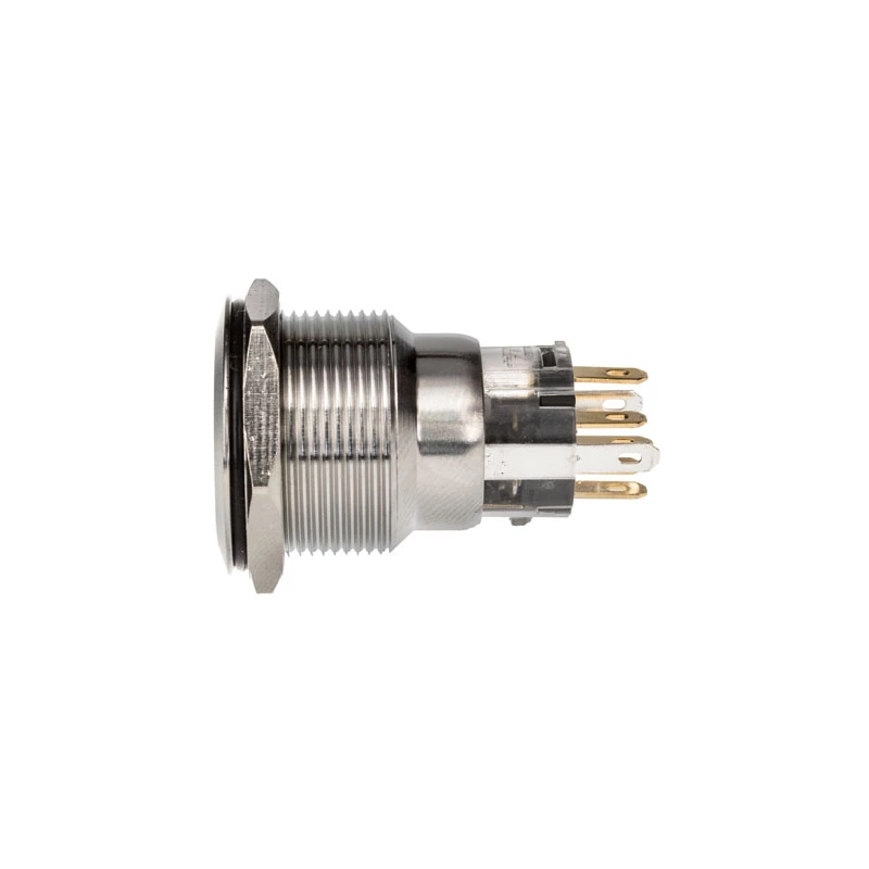 DimasTech PD211 22 mm Silverline Dot RGB drukschakelaar — vandalismebestendige paneeldrukschakelaar