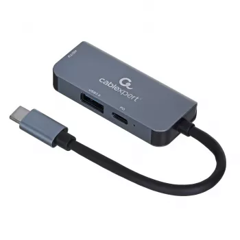Bekabelde laptop-dock Gembird A-CM-COMBO3-02 — USB 3.2 Gen 1 Type-C, HDMI, USB-A, PD tot 87 W, 3840×2160