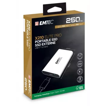 EMTEC draagbare SSD X210 Elite Pro 250 GB 3.2 Gen2 externe schijf