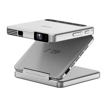 Aurzen Zip-projector (zilver) – draagbare mini-projector, model AU-PJ-ZP001M-UNWH0
