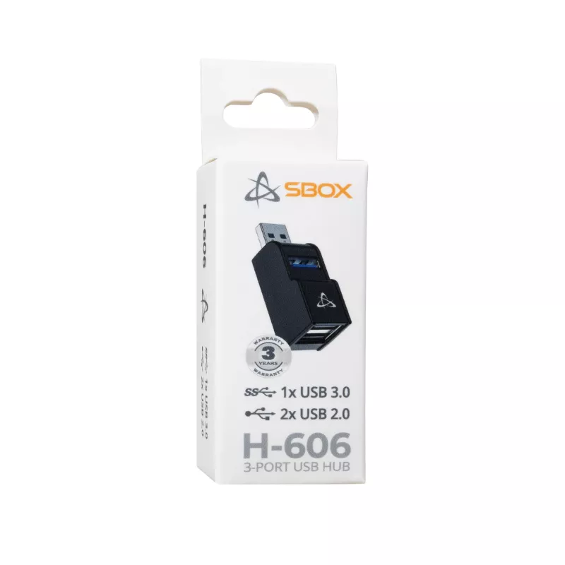 USB-hub SBOX H-606 – 3-poorts USB-A (1x USB 3.0, 2x USB 2.0)