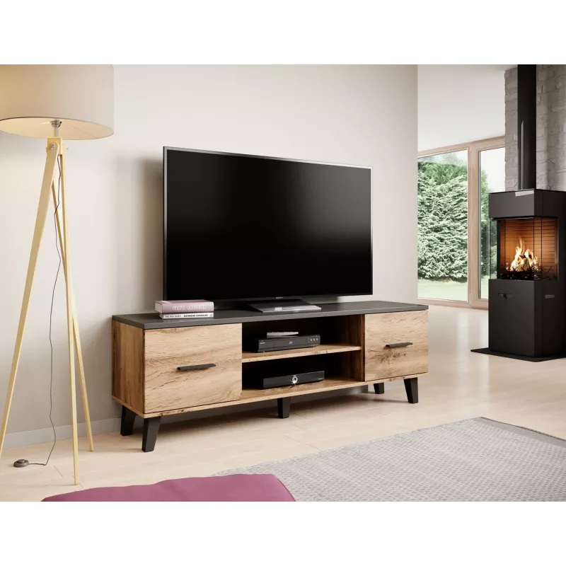 Cama TV-standaard LOTTA 160 2D2K wotan eiken/mat zwart