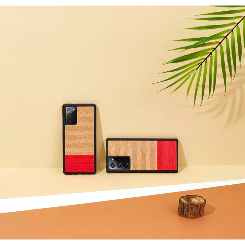 Telefoonhoes man and wood Galaxy Note 20 Herringbone Azalea zwart