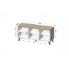 Cama sideboard LOTTA 150 3D wit + sonoma eiken