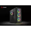 Savio Noctis Glass RGB Cube pc-behuizing, ATX/Micro-ATX/Mini-ITX, voorkant van gehard glas, RGB-fans, zwart