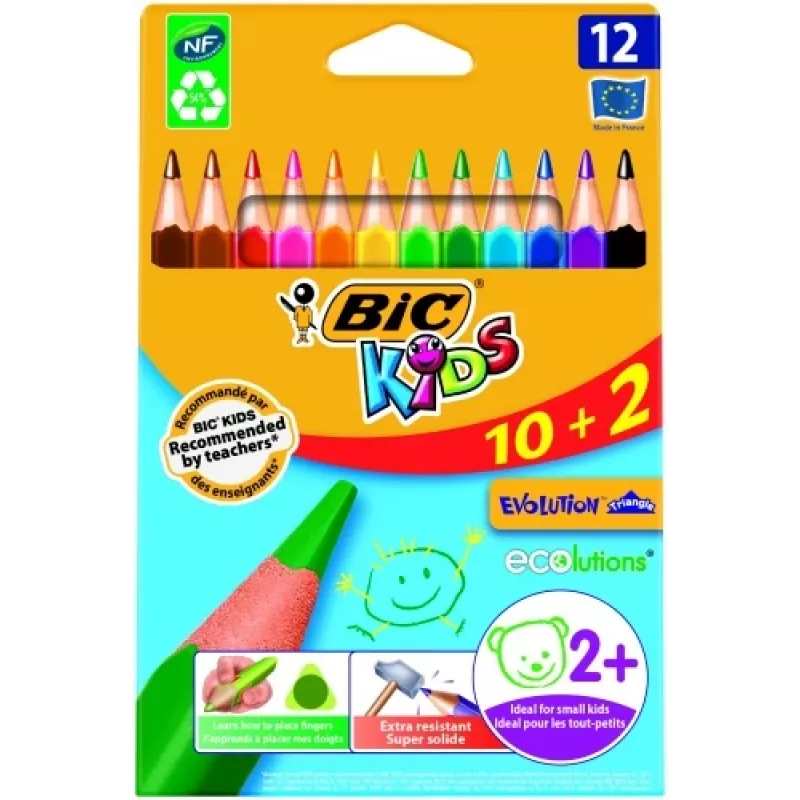 BIC Evolution Triangle 8871462 kleurpotloden, 12 kleuren