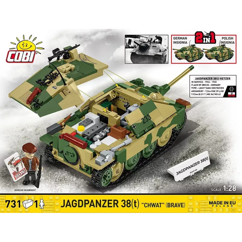 Cobi Blocks Jagdpanzer 38t Brave constructieset, 731 onderdelen
