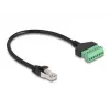 DeLOCK RJ45-kabel Cat.6 stekker naar klemmenstrookadapter 30 cm zwart groen