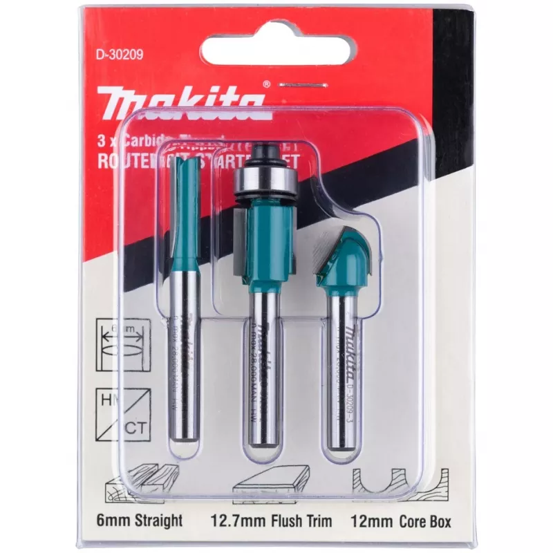 Makita freesbitset - 3 stuks - voor Makita DRT50Z