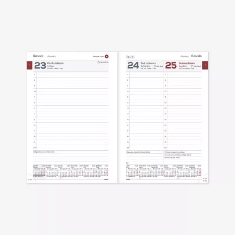 Planningskalender 2026 A5 blauw